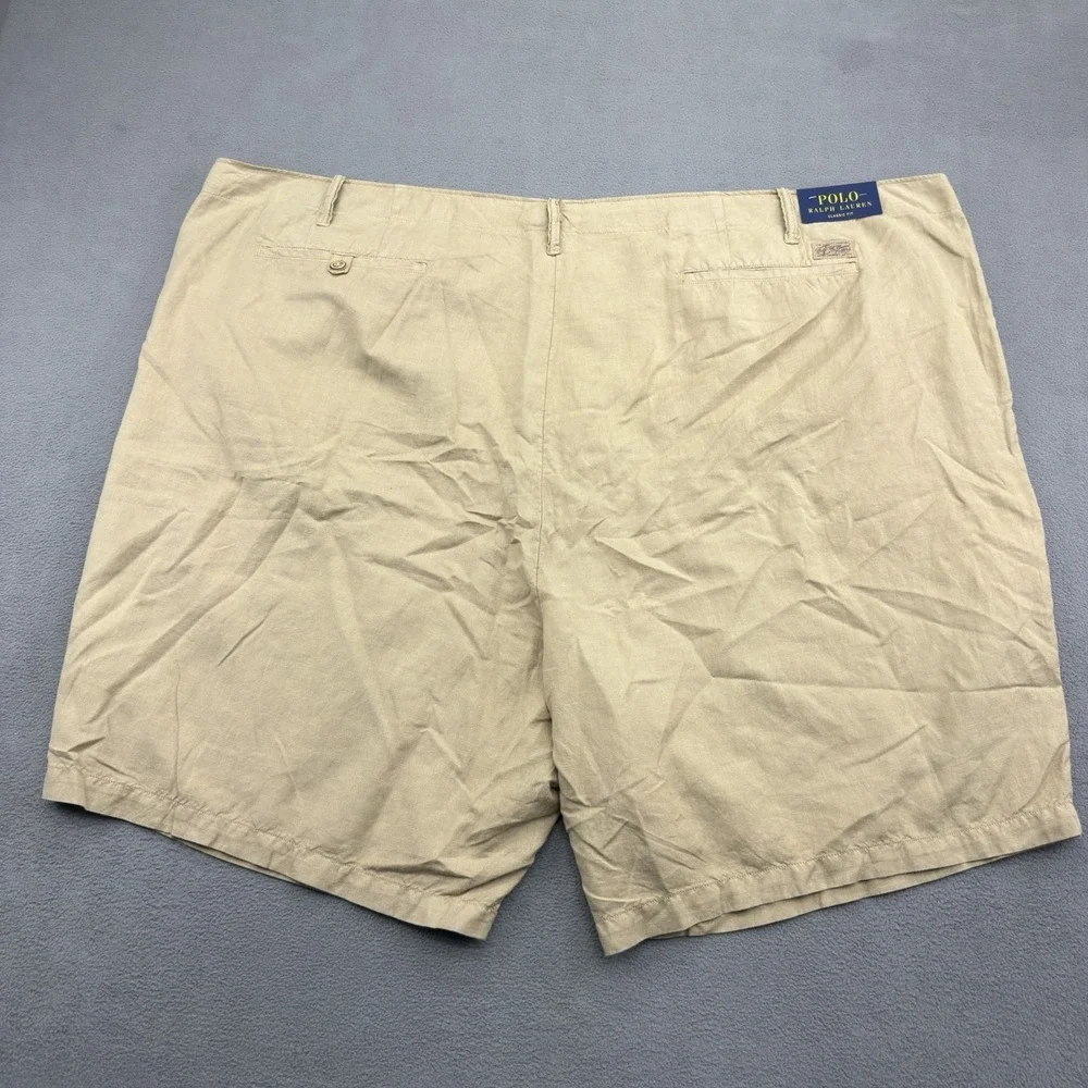 Polo Ralph Lauren Linen Blend Shorts Mens 56B RL Naval Tailors Khaki Brown 9